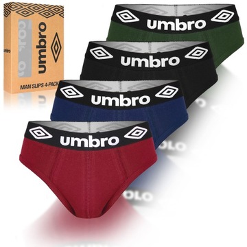 Umbro Slipy Majtki Męskie Bawełniane 4 sztuki Rozmiar M