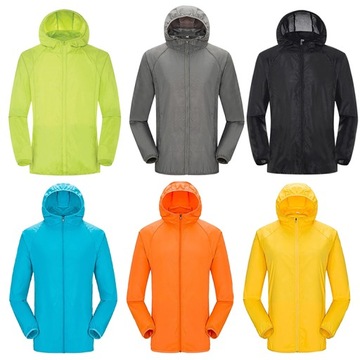 KURTKA PRZECIWDESZCZOWA Z KAPTUREM WIATRÓWKA LEKKA UNISEX SZARA ROZ XXL