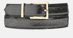 czarno srebrn pasek damski skórzany 2cm,80cm Kazar