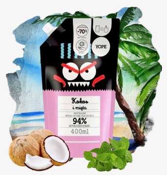 YOPE Mydło dla dzieci KOKOS i MIĘTA Refill 400ml