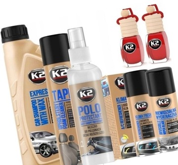 K2 ZESTAW KOSMETYKÓW DO WNĘTRZA SAMOCHODU AUTA NA PREZENT
