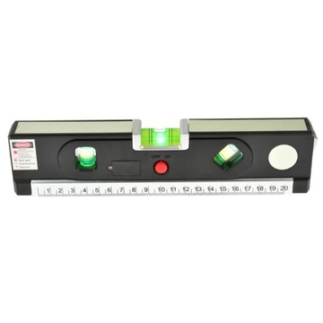 Poziomica 24cm alu laserowa podświetlana z miarą 1,5m Geko G03311