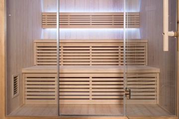 СУХАЯ САУНА (ФИНСКАЯ) ВНУТРЕННЯЯ С ПЕЧЬЮ HARVIA 6 КВТ 180Х140Х200СМ - MAZUR