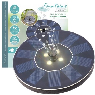 Светодиодный садовый фонтан для пруда на солнечных батареях, круглый, 16 см
