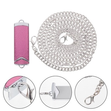 METALOWY ŁAŃCUCH DO TELEFONÓW KOMÓRKOWYCH RÓŻOWY
