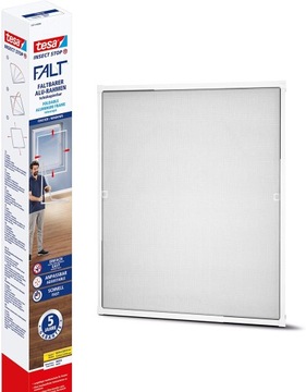 Moskitiera aluminiowa teleskopowa do okien Tesa UNIWERSALNA 80 x 140 cm