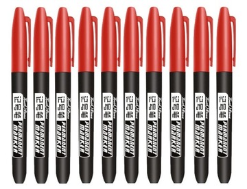 10X MARKER Pisak Mazak PERMANENTNY OKRĄGŁY czerwony WODOODPORNY PRECYZYJNY