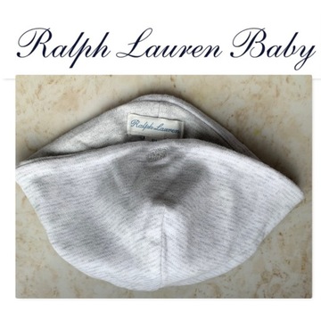 RALPH LAUREN BABY 6-9 miesięcy czapka szara