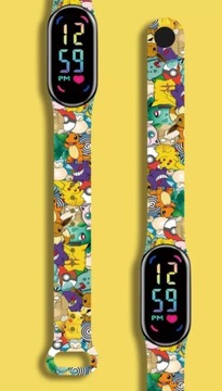 ZEGAREK cyfrowy kolor LED PIKACHU POKEMON watch band dla dzieci prezent