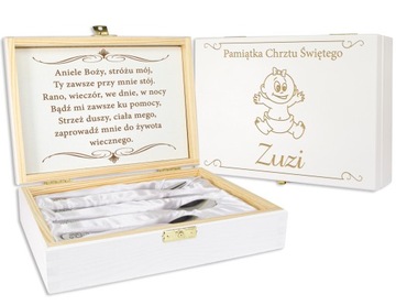 СТОЛОВЫЕ ПРИБОРЫ ДЛЯ РЕБЕНКА В КОРОБКЕ, ПОДАРОК ​​НА КРЕЩЕНИЕ