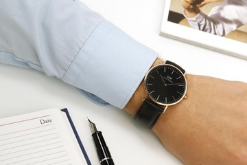 ZEGAREK MĘSKI DANIEL WELLINGTON Classic Black Sheffield DW00100127 + BOX