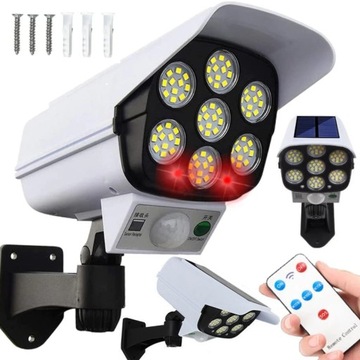 KAMERA ATRAPA LAMPA SOLARNA MONITORING ZEWNĘTRZNA 2W1 PILOT MOCNA STRASZAK
