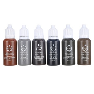 PIGMENT DO MAKIJAŻU PERMANENTNEGO BRWI 6 SZTUK