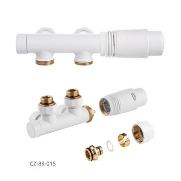 Zawór zespolony INVENA Z GŁOWICĄ DUOPLEX biały