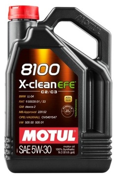 OLEJ MOTUL 5W30 5L X-CLEAN 8100 EFE C2/C3 / DPF / SN / 505.00 505.01 / 229.