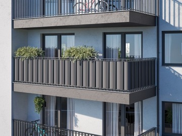 OSŁONA NA BALKON 0,75X7M GRAFITOWA MATA BALKONOWA