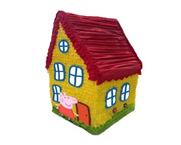 Piniata Domek Peppa + kij + dodatki Pinata