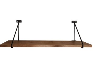Półka wisząca loft BAR-70 czarny płyta dąb 70 CM