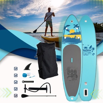 SUP BOARD ДЛЯ ПЛАВАНИЯ 335 CM Надувная доска с веслом и лопастным насосом