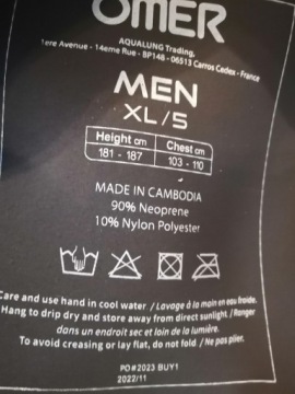 Костюм для подводной охоты Omer Master Team 5 мм, XL