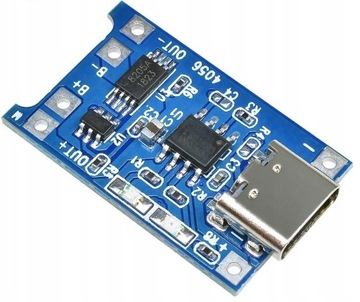 Ładowarka TP4056 18650 Li-ion USB-C zabez.