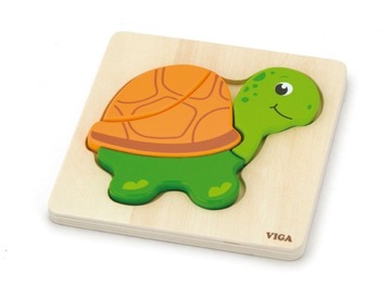 Viga Pierwsze Puzzle Maluszka drewniane Żółwik