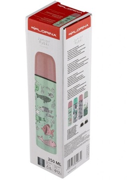 MAŁY SZCZELNY TERMOS DZIECIĘCY JUNIOR 250ml STAL NIERDZEWNA RYBKI DESIGN