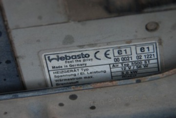 VW T5 MULTIVAN обогрев Webasto AIR TOP 3500 KPL