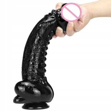 30cm XXL duże Dildo fisting kolce czarne