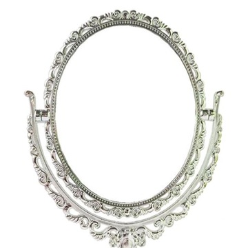 Настольное косметическое зеркало. Двусторонняя настольная подставка в стиле ретро. Золотое круглое зеркало.