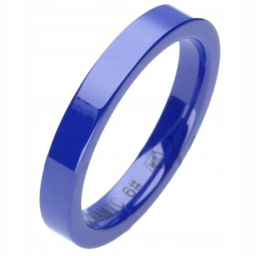 PIERŚCIONEK NIEBIESKI OBRĄCZKA CERAMICZNY 3mm #14