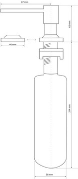 ХРОМИРОВАННЫЙ ДОЗАТОР ЖИДКОГО МЫЛА ДЛЯ КВАДРАТНОЙ РАКОВИНЫ