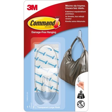 COMMAND 3M PRZEŹROCZYSTE HACZYK DUŻY 1SZT 17093