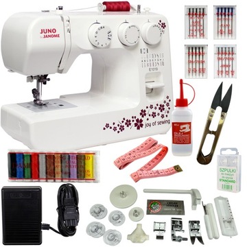 Janome JUNO E1019 maszyna do szycia + zestaw akcesoriów na start GRATIS