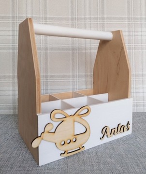 Организатор для офиса 100% древесина, бохо, с названием