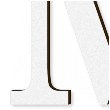 Ламинат буква M TIMES белый размер M 10 см