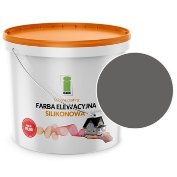 FARBA ELEWACYJNA SILIKONOWA FASADOWA SZARA PRZYCIEMNIONA SZARY 10L