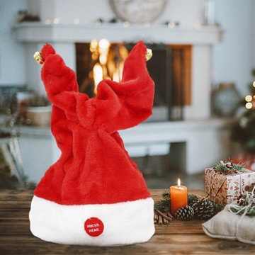 Танцующая шляпа Санта-Клауса, электрическая рождественская игрушка А