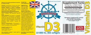 Навигатор Витамин D3 10 000 МЕ 365 капсул В ГОД