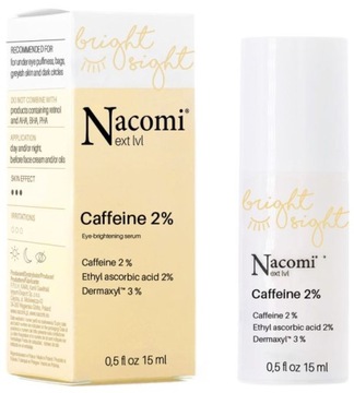 NACOMI NEXT LEVEL ROZŚWIETLAJĄCE SERUM POD OCZY Z KOFEINĄ 2% 15ml