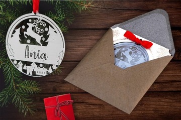 DUŻA AKRYLOWA BOMBKA z imieniem KARTKA ŚWIĄTECZNA