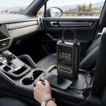 BELAIDIS AUTOMOBILINIS KOMPRESORIUS ELEKTRINIS PADANGŲ SIURBLYS POWERBANK – nuotrauka 12