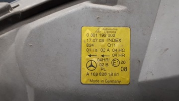 A1688201861 SVĚTLO PRAVÝ PŘEDNÍ MERCEDES W168