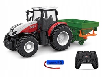 TRAKTOR ZDALNIE STEROWANY CIĄGNIK ROLNICZY RC Z SIEWNIKIEM GUMOWE OPONY