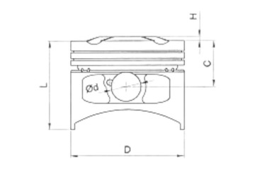 Поршень Метеор 76,97 Yamaha YZF 250 19-22 PC2708C