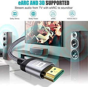 Kabel HDMI 2.1 High Speed 8K 60Hz 4k 120Hz UHD 1m