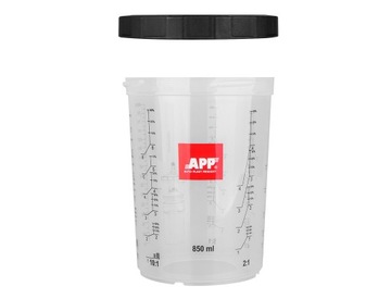 Zestaw kubków do mieszania lakieru system FPS 190 mikronów 650ml 50szt. APP