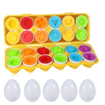 ОБРАЗОВАТЕЛЬНЫЙ ПАЗЛ С КЛАССИФИКАЦИЕЙ ПО ФОРМЕ НАБОР ИЗ 12 ЯИЦ