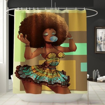 Подкладка для занавески для душа PEVA Mildew African Women_C