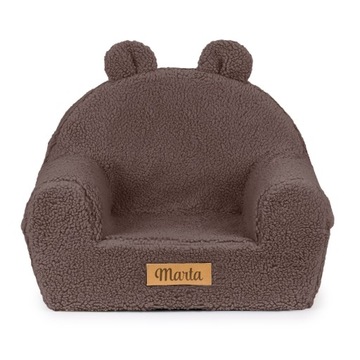 Fotelik piankowy dla dziecka sofka dziecięca teddy z uszami IMIĘ GRATIS
